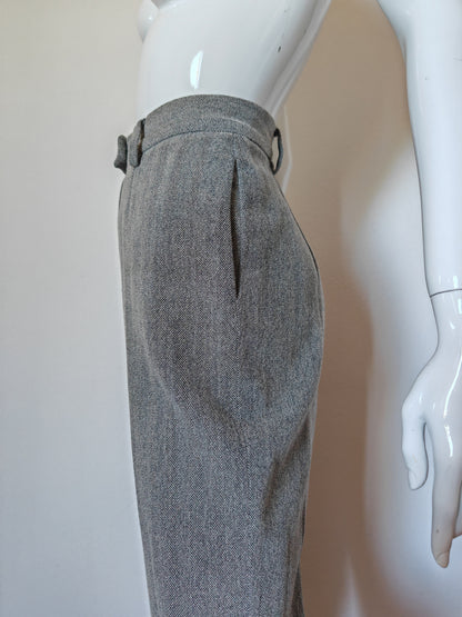 Pantalone Max Mara grigio spinato in misto lana - tg. 44/46