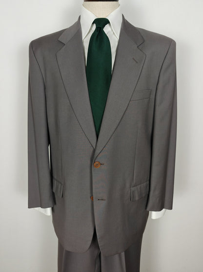 Completo anni '80 in fresco lana verde-grigio - tg. 50/52