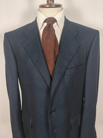 Giacca semi-sartoriale in puro cashmere spigato, tessuto Ermenegildo Zegna - tg. 56