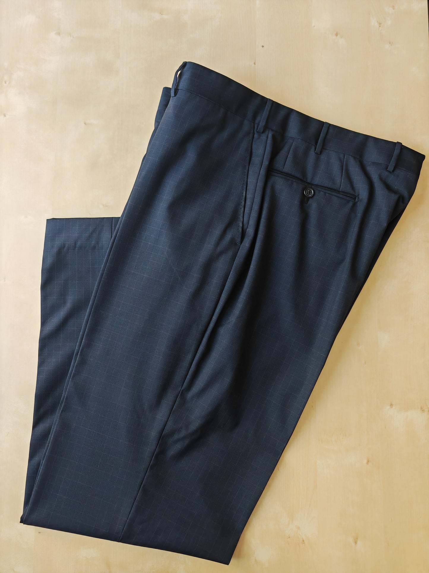 Completo Corneliani estivo in fresco lana blu a quadri - tg. 54