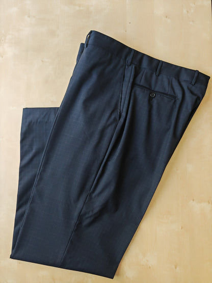 Completo Corneliani estivo in fresco lana blu a quadri - tg. 54