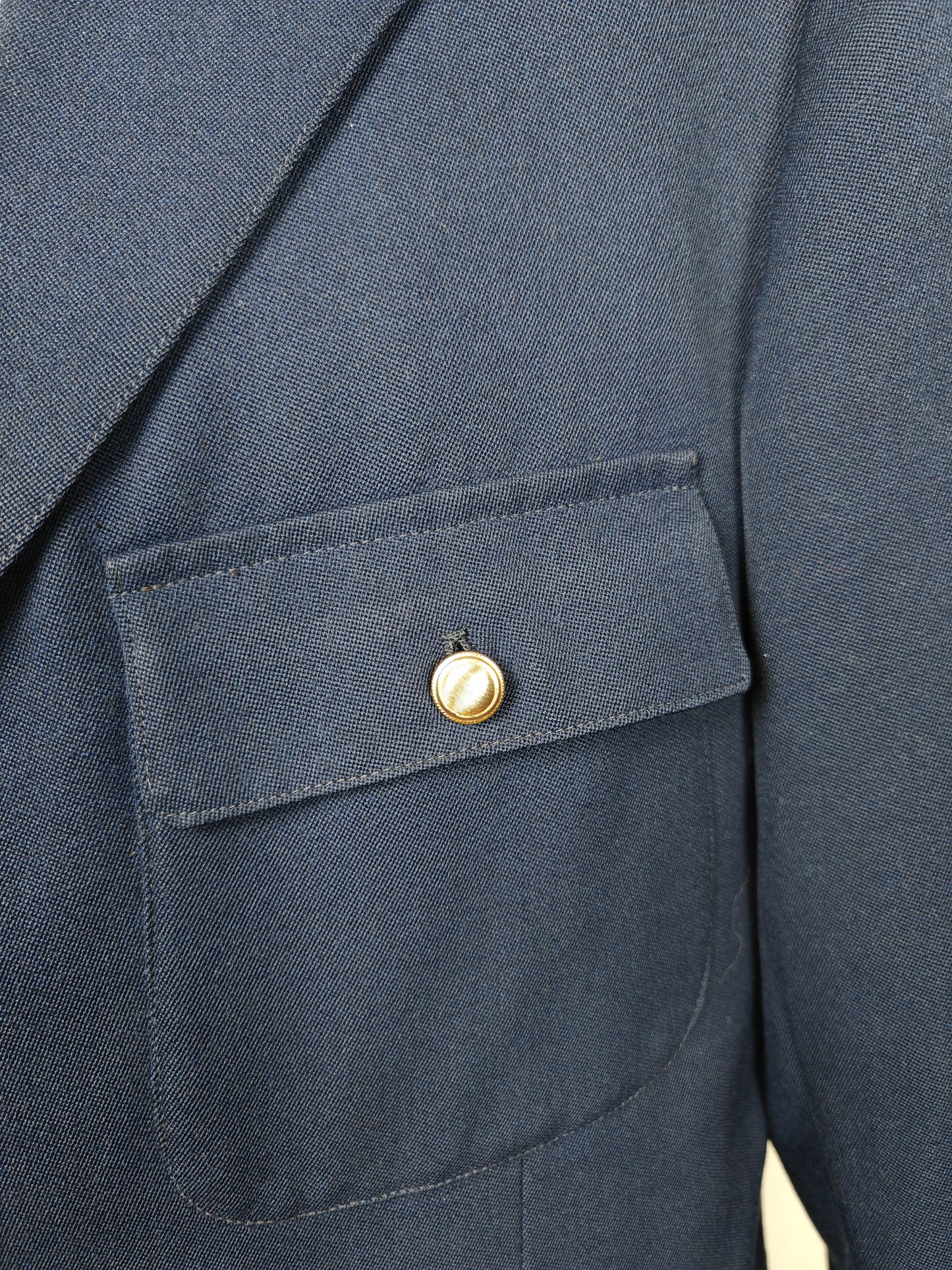 Blazer sartoriale anni '60/'70 in stile militare navy - tg. 56/58