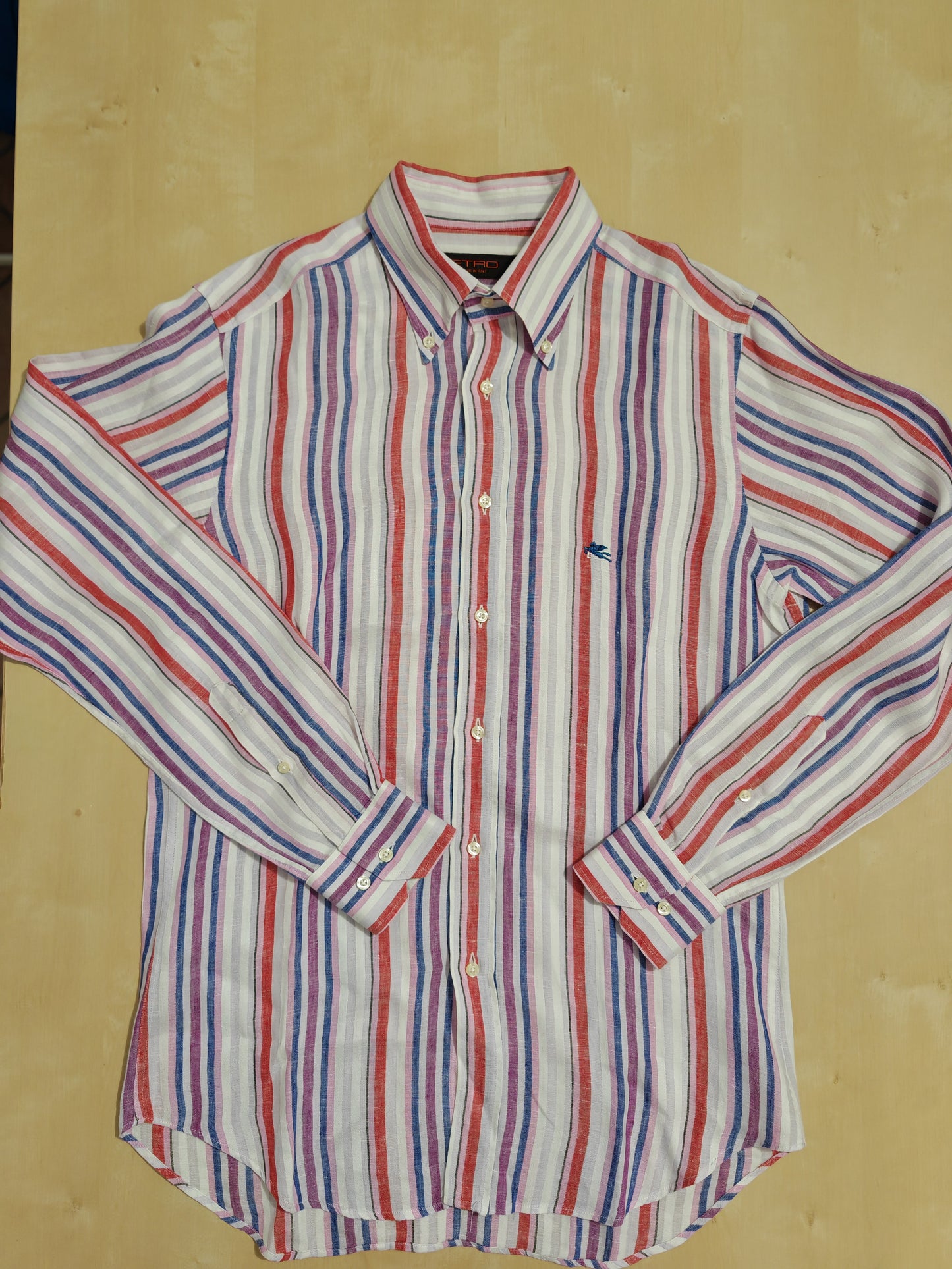 Camicia Etro a righe in puro lino - collo tg. 40