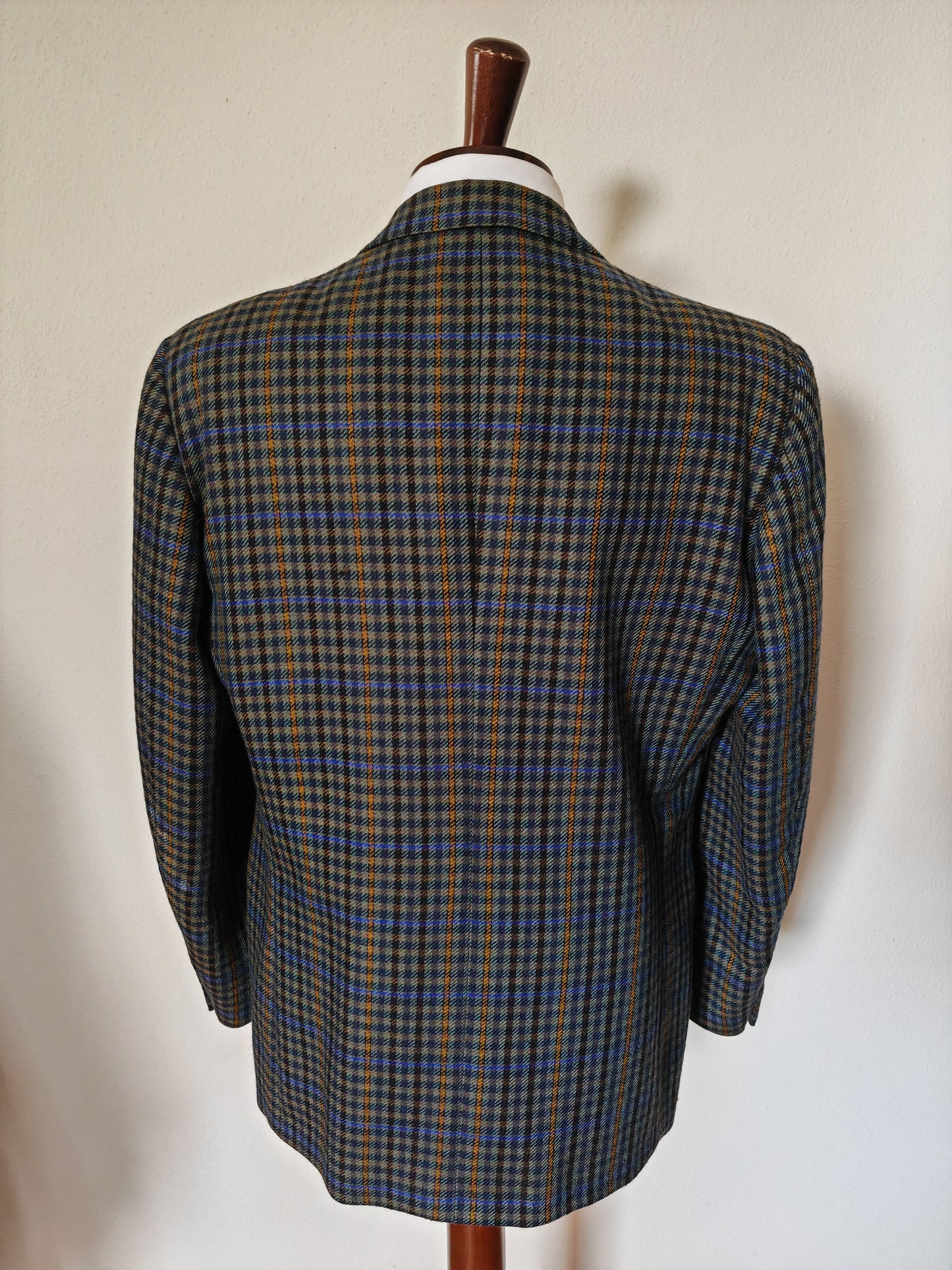 Giacca anni '80 in tweed a quadri finestrata - tg. 54