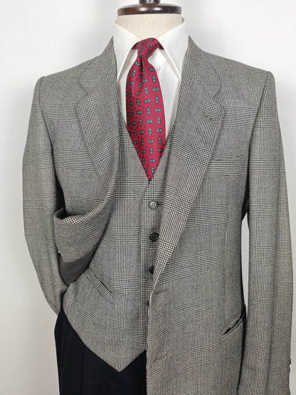 70s jacket and waistcoat in prince of Wales - size 50