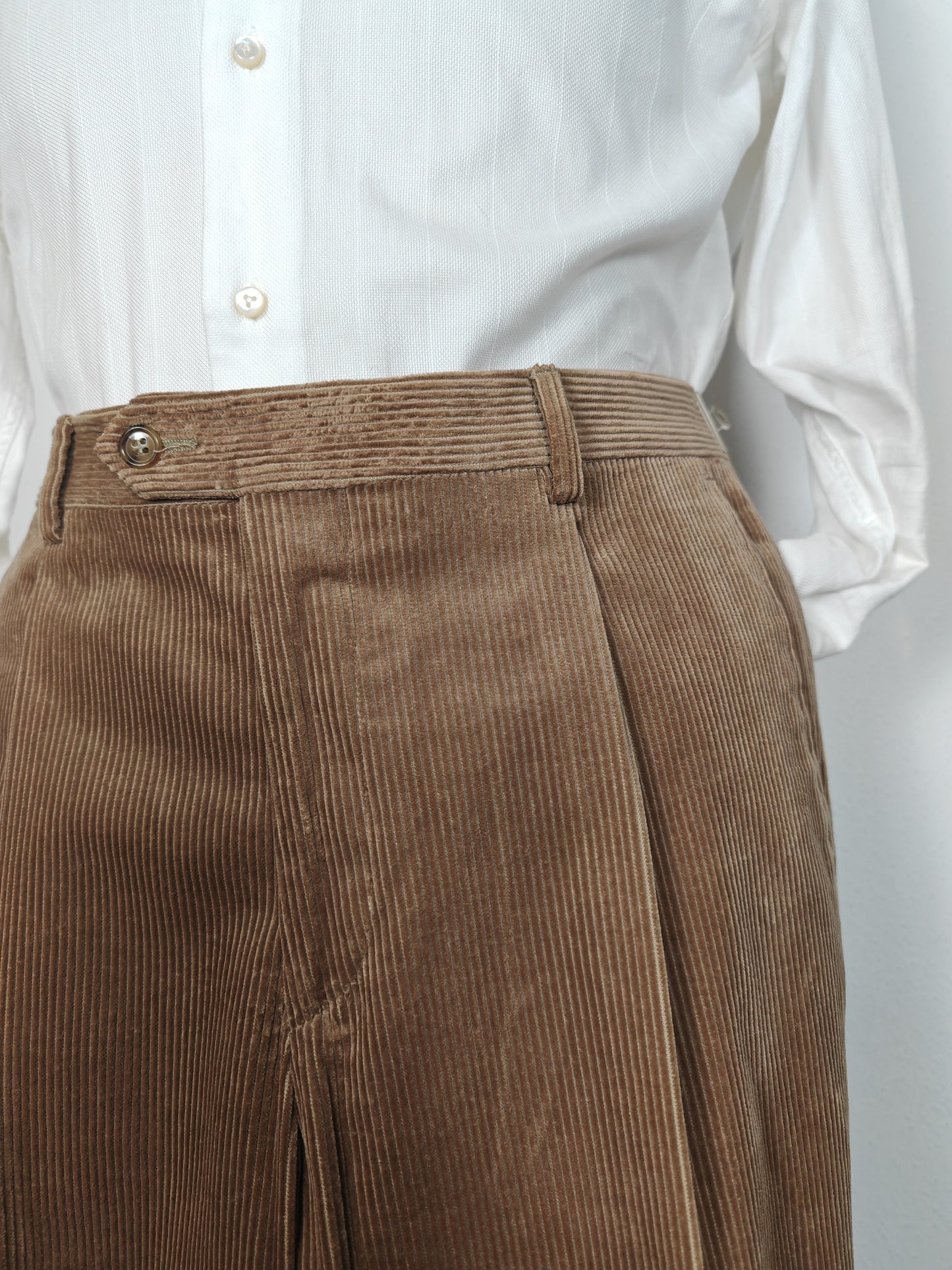 Pantalone in velluto a coste beige - tg. 50/52