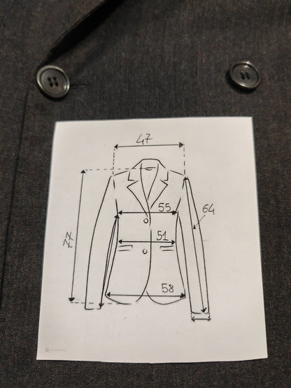 Giacca doppiopetto 2×1 in flanella grigia (full canvas) - tg. 50