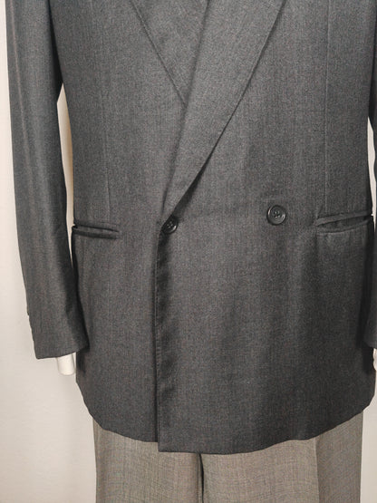 Giacca doppiopetto 2×1 in flanella grigia (full canvas) - tg. 50