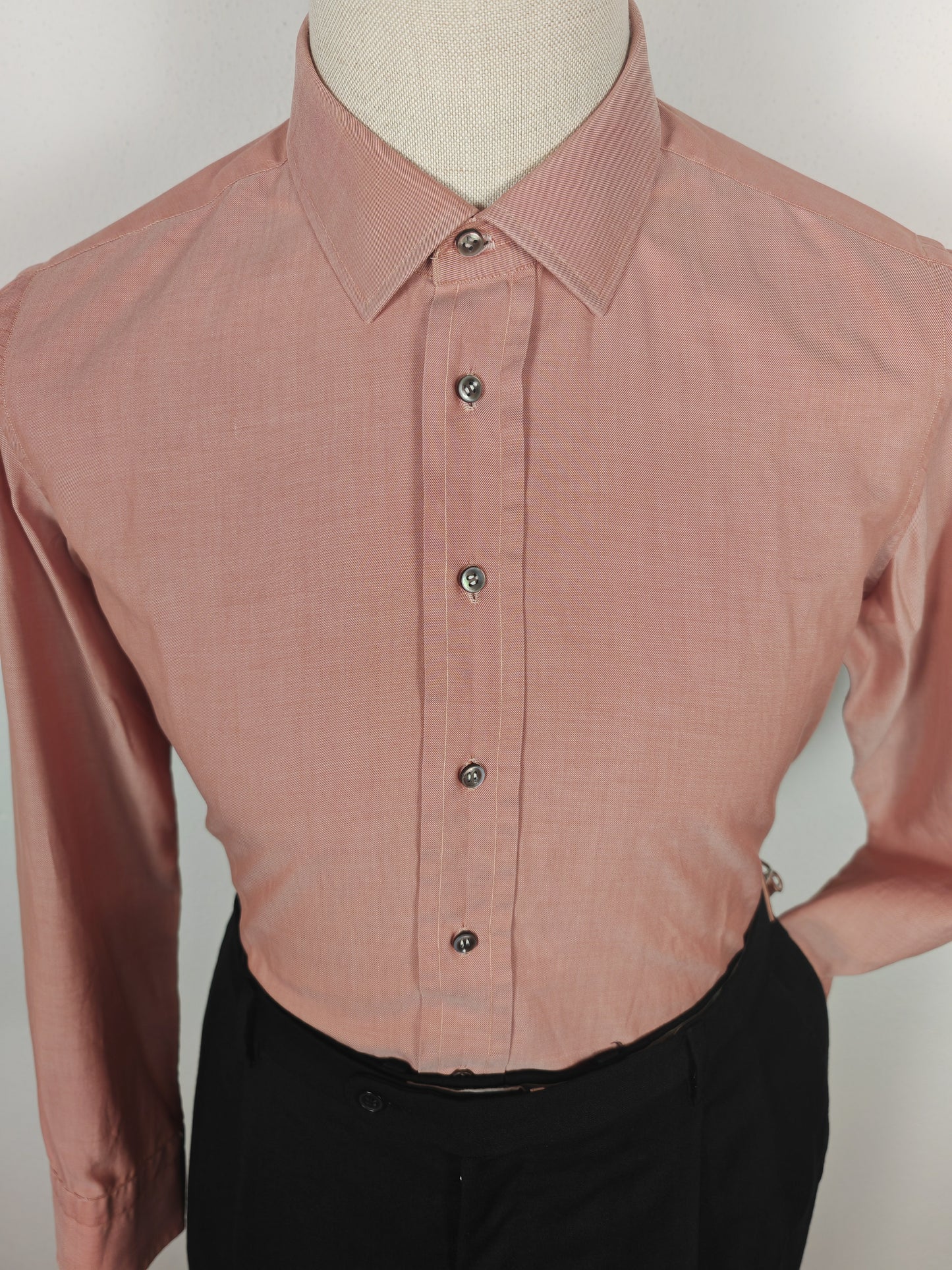Camicia sartoriale in twill rosso/rosa cangiante - tg. S collo 39/40