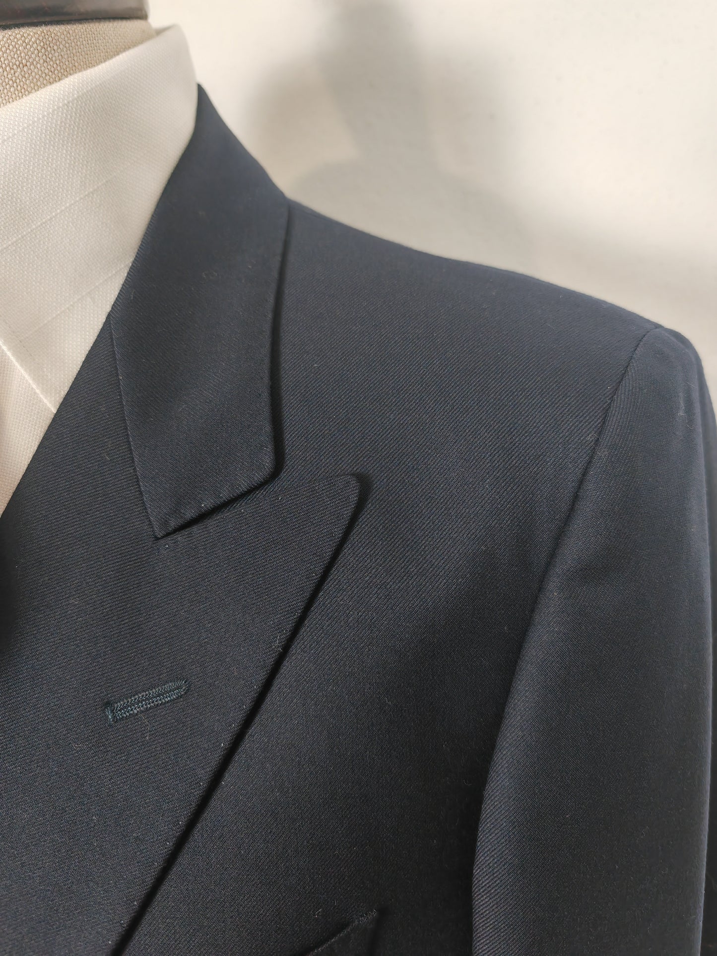 Blazer navy anni '80 in twill, tessuto Vitale Barberis Canonico - tg. 48