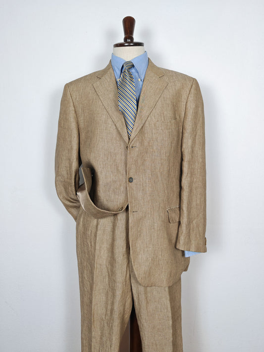 Completo in puro lino color corda - tg. 54