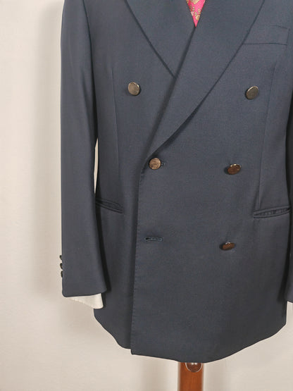 Blazer navy anni '80 in twill, tessuto Vitale Barberis Canonico - tg. 48