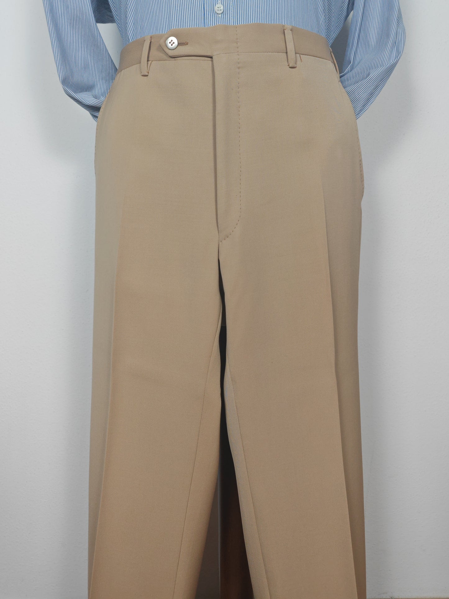 Completo anni '70 in twill di lana beige - tg. 50/52