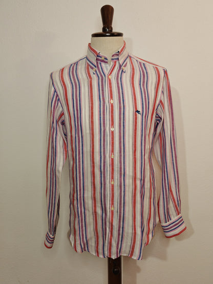 Camicia Etro a righe in puro lino - collo tg. 40