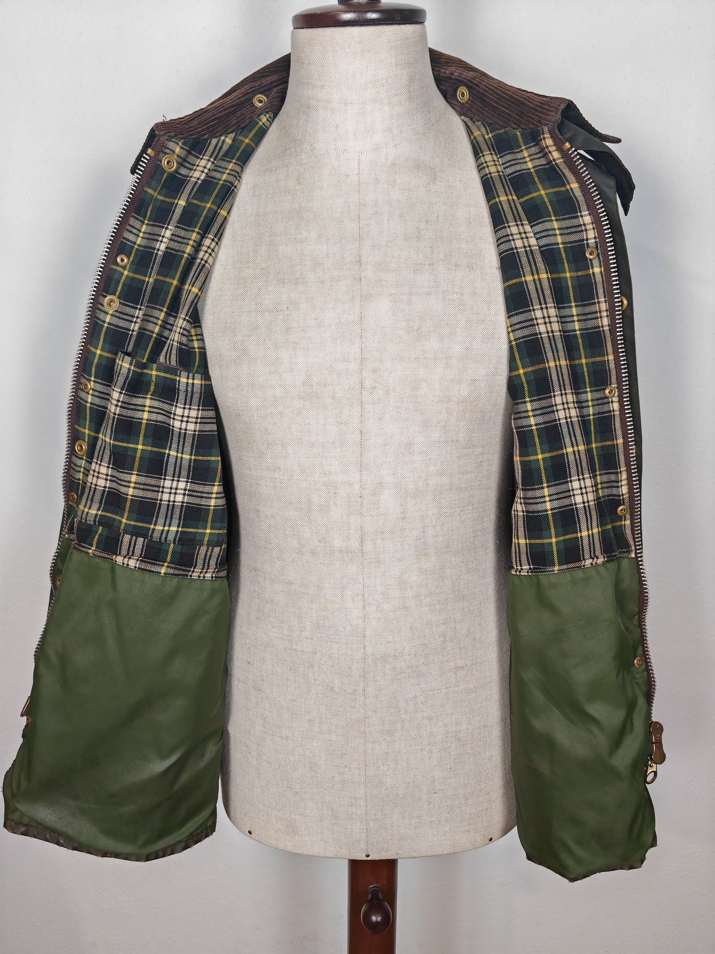 Barbour Bedale primi anni 2000 verde, con cappuccio - C38/97 cm