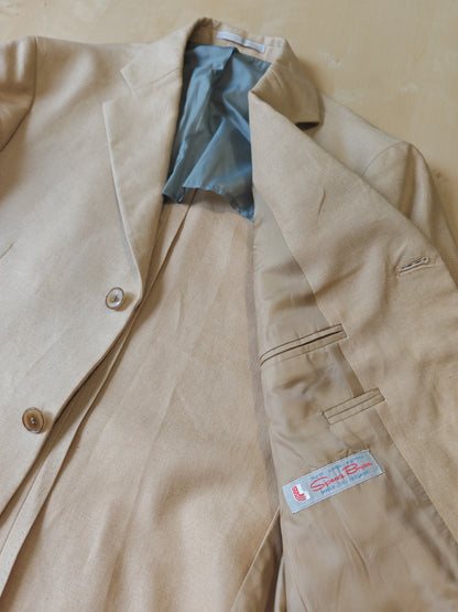 Completo anni '90 in puro lino irlandese beige - tg. 46/48