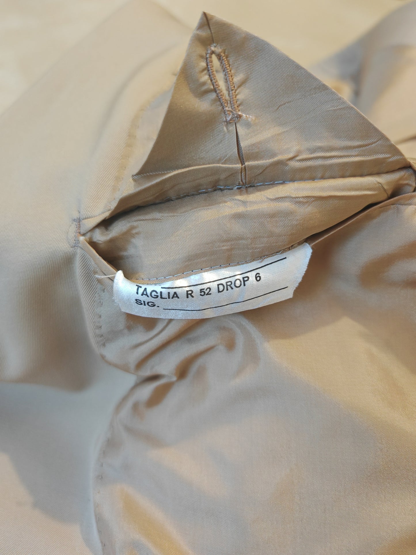 Completo anni '70 in twill di lana beige - tg. 50/52