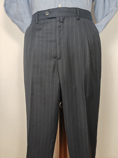 Completo in twill di lana blu gessato - tg. 50/52