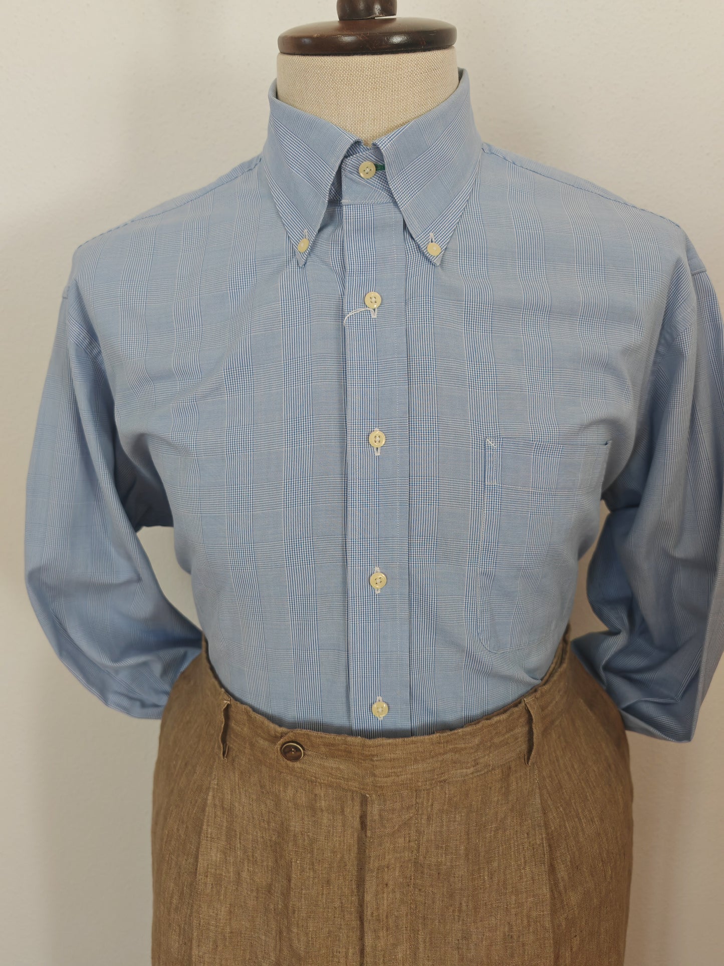 Camicia Tommy Hilfiger azzurra Glen check - L/XL (collo 41)