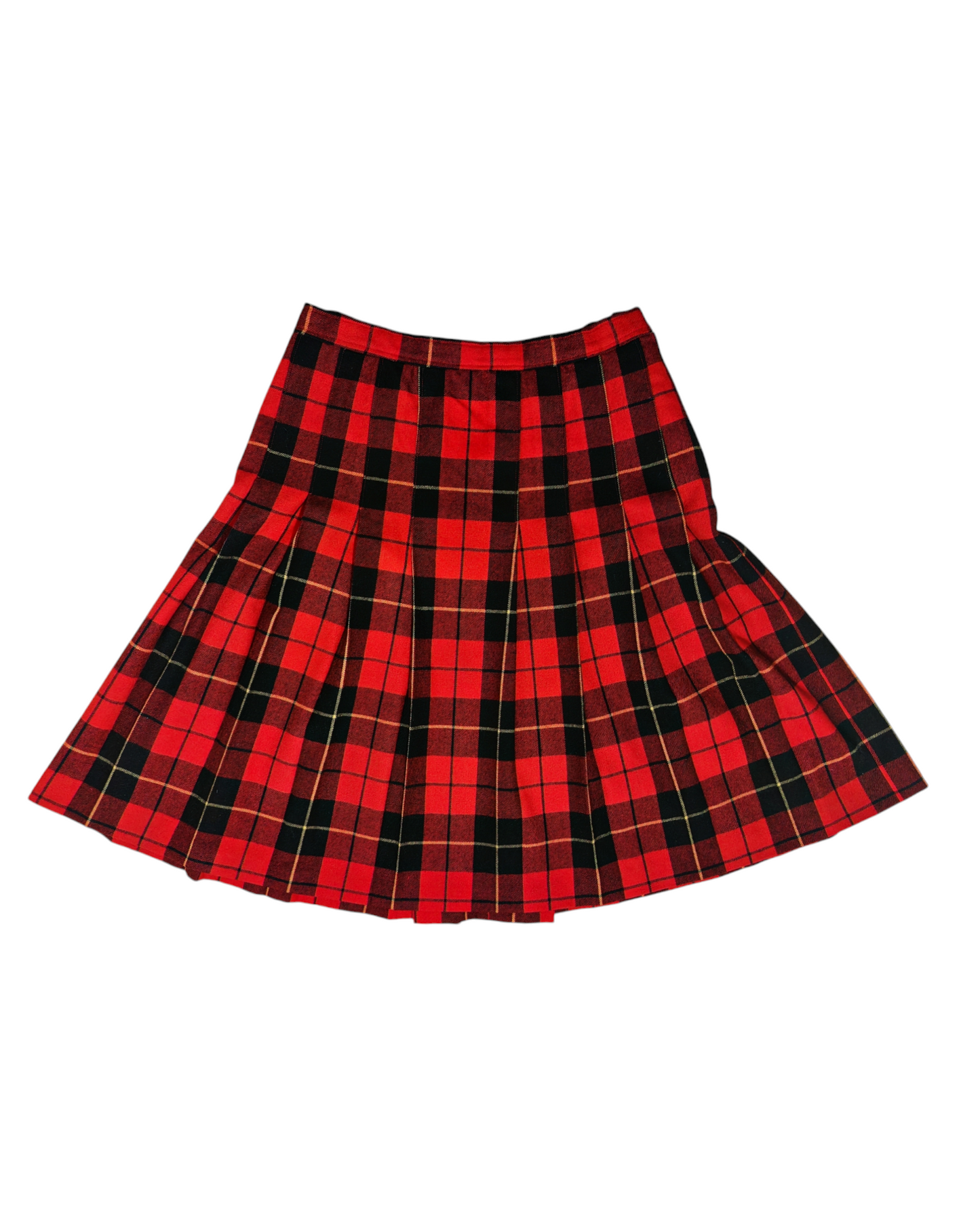 Gonna sartoriale vintage in panno di lana tartan - tg. 42/44