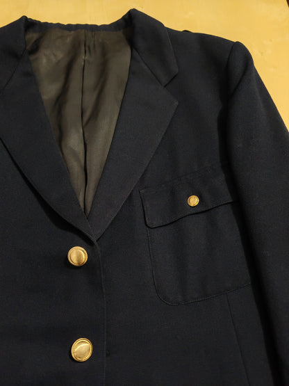 Blazer sartoriale anni '60/'70 in stile militare navy - tg. 56/58